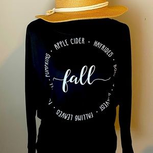 Off the shoulder black bella canvas custom made long sleeve tee